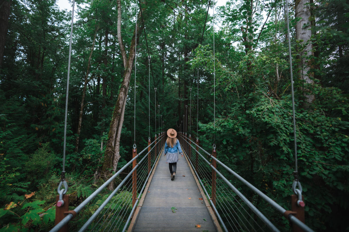 Discover tranquil beauty at the Bellevue Botanical Garden, a perfect backdrop for Bellevue souvenirs.